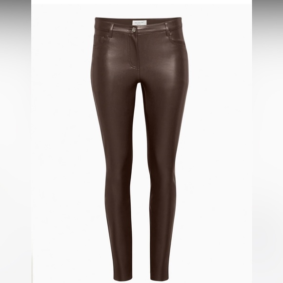 Aritzia Pants - Melina Low Rise Slim Pant Brown Leather